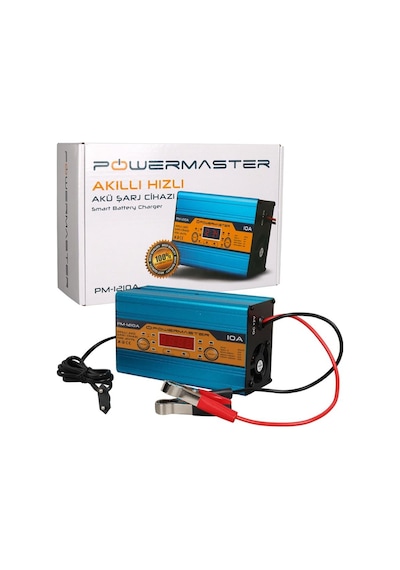 Pm-1210a 12v Şarj Redresörü Akıllı Akü Şarj Cihazı Dijital Göstergeli Otomatik 10 A