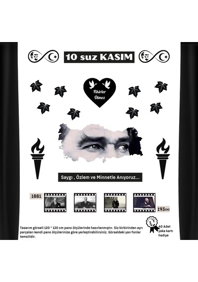 10 Kasım Atatürk'ü Anma Okul Panosu Tasarımı