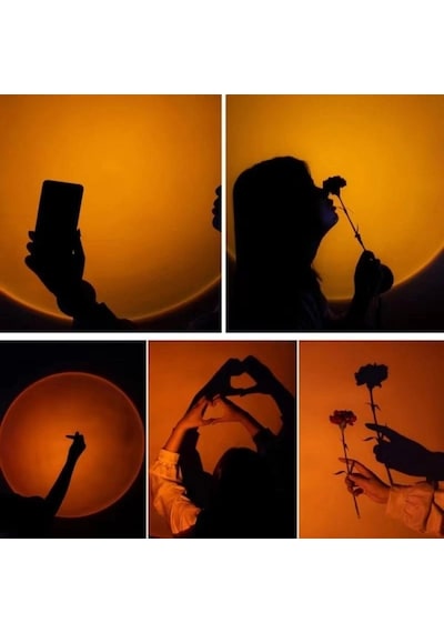 Taşınabilir Usb Sunset Gün Batımı Ambiyans Işığı Lamba Kırmızı