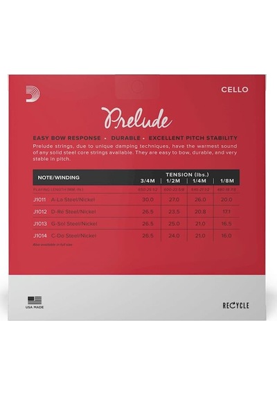 D'addario J101034 Prelude Çello Tel Seti 3/4 3/4 Ölçek İçin Optimize Edilmiş Tansiyon Dengeli Ses Yayılımı Ve Kolay Çalınabilirlik