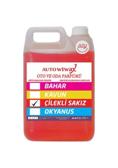 Auto Wiwax 5 L Araç İçi Koku Çilekli Sakız Aromalı Oto Ve Oda Parfümü