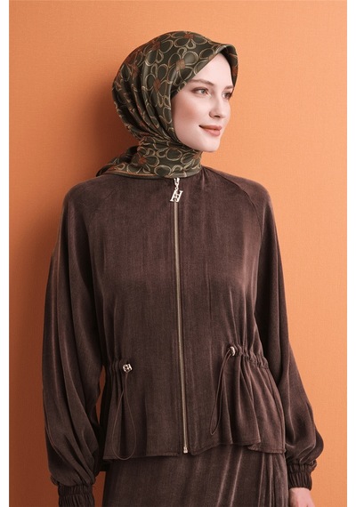 Armine İpek Eşarp 2027 Kış - 9638-32 Haki Twill