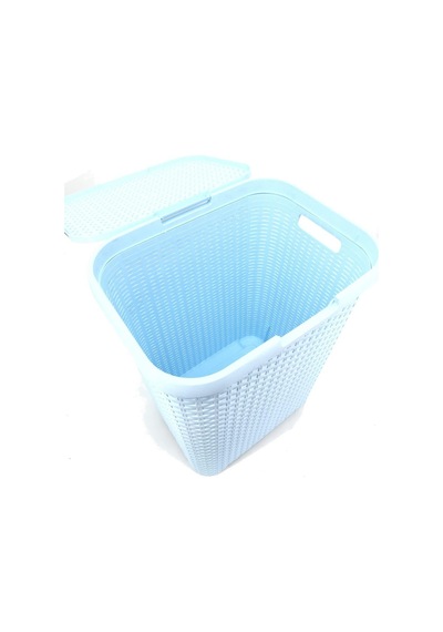 Hasır Desenli Plastik Çamaşır Sepeti Açık Mavi Diğer
