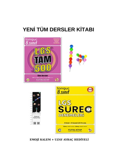 Tonguç Lgs Tam 500 Soru Bankası - Süreç Denemeleri Yeni Ürün Emoji Kalem + Uzay Ayraç Hediyeli