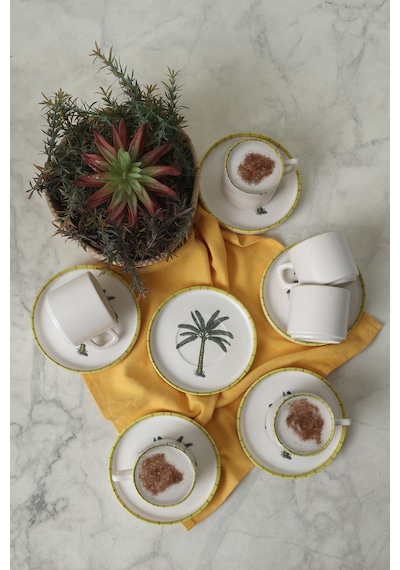 Keramika Palmiye Stackable Çay Takımı 12 Parça 6 Kişilik 22642 Çok Renkli