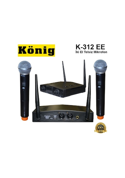 König K-312 Ee Iki El Telsiz Mikrofon