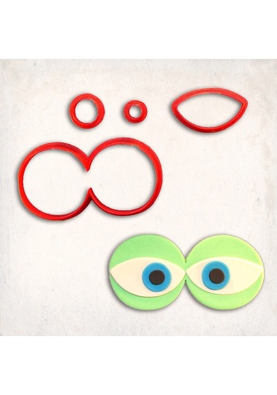 Eye Balls-1 Detay Kurabiye Kalıp Seti 4 Lü