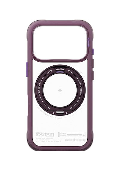 İphone 18 Pro Max Uyumlu Kılıf M-safe Şarj Özellikli Airbagli Standlı Skinarma Atlas Kapak Bordo
