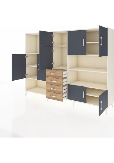 Hyperion Dolap 9 Raflı 4 Çekmeceli 8 Kapaklı 220x44x163 Aytaşı-an Aytaşı-antrasit/çam Hyperion Dolap 9 Raflı 4 Çekmeceli 8 Kapaklı 220x44x163 Aytaşı-an Aytaşı-antrasit/çam