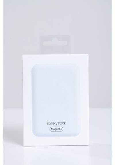 10000 Mah Batarya Kablosuz M-safe Battery Pack Kablosuz Wireless Şarj Powerbank Beyaz