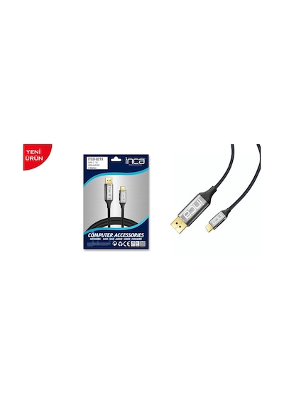 Nca Itcd 02Tx Type C To Display Port Altın Uçlu 4K 2 Metre Kablo