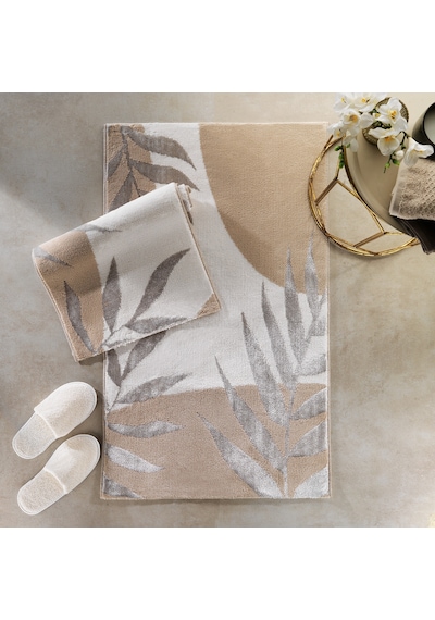 Schafer Home Floral 2 Li Pamuk Floş Banyo Paspası-bej Bej