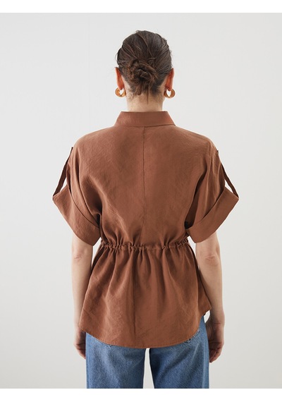 Lcwaıkıkı Classic Turuncu Oversize Modal Karışımlı Kadın Gömlek