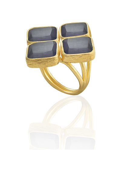 Kadir Jewellery 22 Ayar Altın Kaplama Kadın Zirkon Taşlı Yüzük Mor 87109925