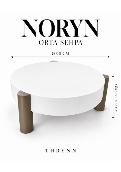 Noryn Yuvarlak Orta Sehpa Çap 90cm Beyaz Ve Bonj Renk Metal Ayak 35cm Modern Tasarım Dekoratif Beyaz - Bonj19 Noryn Yuvarlak Orta Sehpa Çap 90cm Beyaz Ve Bonj Renk Metal Ayak 35cm Modern Tasarım Dekoratif Beyaz - Bonj19