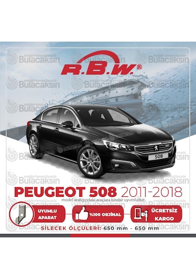 RBW Peugeot 508 Sedan 2011 - 2017 Ön Muz Silecek Takım