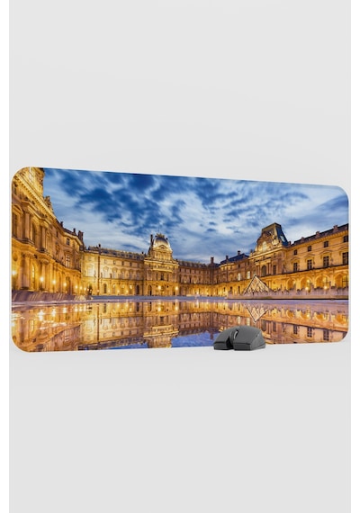 Louvre Müzesi Fransa V4 90x40 Xxl Gaming Kauçuk Kaymaz Taban Mouse Pad Fare Altlığı