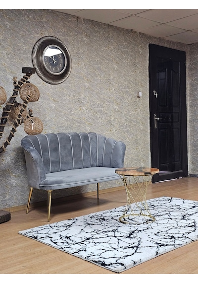 İkili Papatya Çay Seti Koltuk Gold Sivriltme Ayak, Balkon, Salon 001