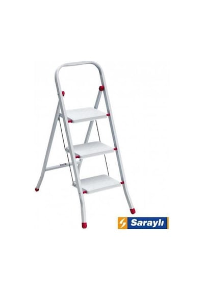 Pratik Metal Merdiven Beyaz 3 Basamaklı