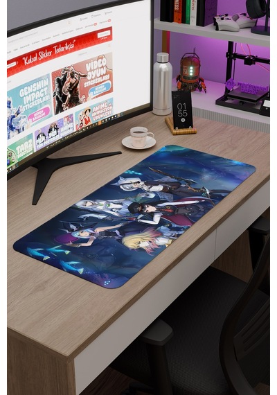 Blue Protocol Star Resonance Dikişli Kauçuk Oyuncu Mousepad V4 - 70x30 Xl Gaming Mouse Pad