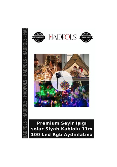 Premium Seyir Işığı Solar Siyah Kablolu 11m 100 Led Rgb Aydınlatma