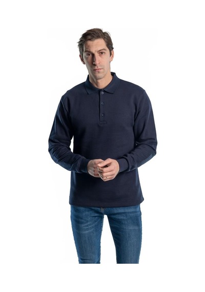 Şensel, Sweatshirt, Lacivert, Polo Yaka -107E5300- Pamuklu
