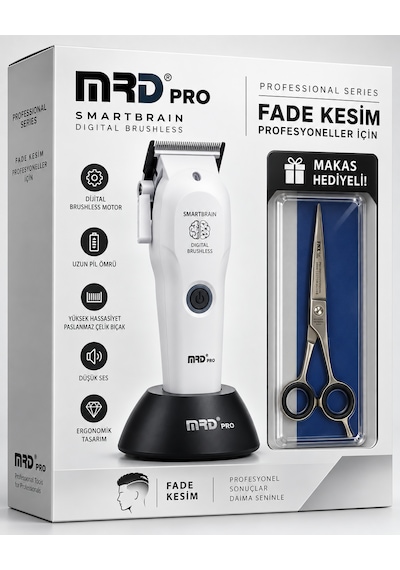 Mrd Hc3969 Gmt3969 Beyaz Profesyonel Saç Kesim Ve Çizim Makinesi Seti