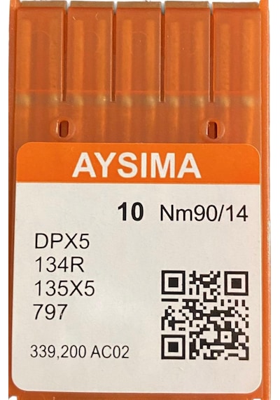 Aysıma Sanayi Tip Düz Dikiş Makina İğnesi Kalın Dip Dpx5 Nm90/14