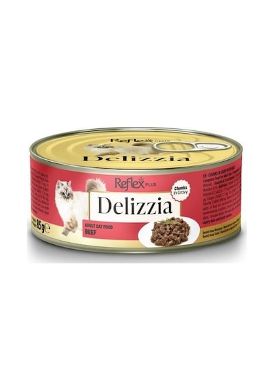 Reflex Plus Delizzia Sos İçinde Dana Parça Etli Yetişkin Kedi Konservesi 85 Gr