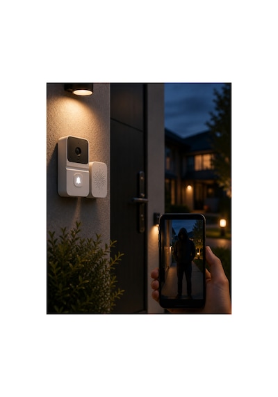 Wifi Akıllı Kapı Zili Gece Görüşlü Kameralı Kablosuz Güvenlik Sistemi Çok Renkli