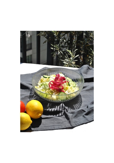 1 Adet Cam Şeffaf 20 Cm Salata Kasesi Orta Boy Salata Tabağı Kase 20 Cm Beyaz