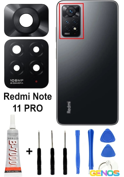 Xiaomi Redmi Note 11 Pro 4g Arka Kamera Camı Kamera Camı Lensi + Montaj Set