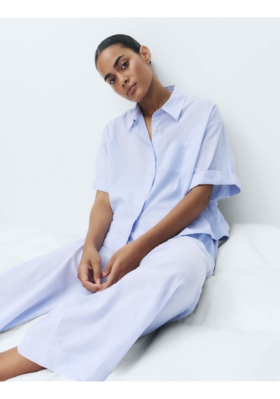 Marks & Spencer Pamuklu Pijama Altı T37001845P Mavi