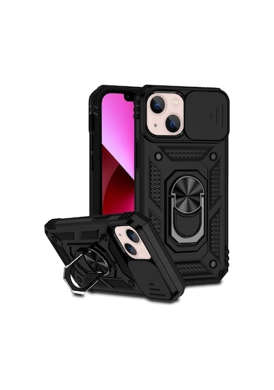 Apsuwa Apple Uyumlu iPhone 14 Plus Kılıf Kamera Korumalı Sürgülü Standlı Tank
