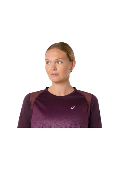 Asics Road Fade Ss Top Kadın Dark Aubergine/black Kısa Kollu Tshirt 2012d420-501