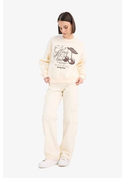DeFacto Straight Fit Gabardin Pantolon Kargo Cepli Normal Bel Düz Paça D3762AX24AUER98