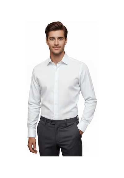 Erkek Silim Fit Uzun Kol Gömlek Bgl-st04867 Beyaz