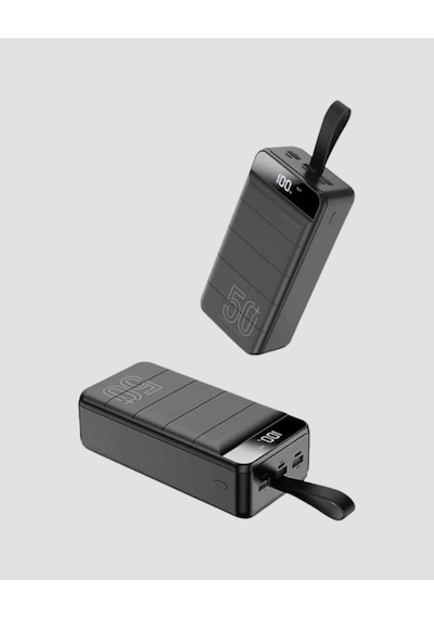 Yüksek Kapasiteli 50.000 Mah Powerbank Type-c, Lightning Ve Micro Usb Uyumlu, Çoklu Cihaz Şarj Özellikli Siyah 97368691