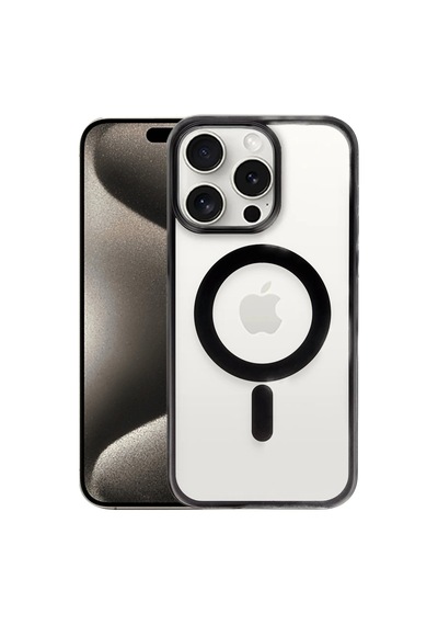 Newface - 811 - Apple Uyumlu iPhone 15 Pro Max Kılıf Erozi Magsafe Kapak - Lvsqvr - - Siyah