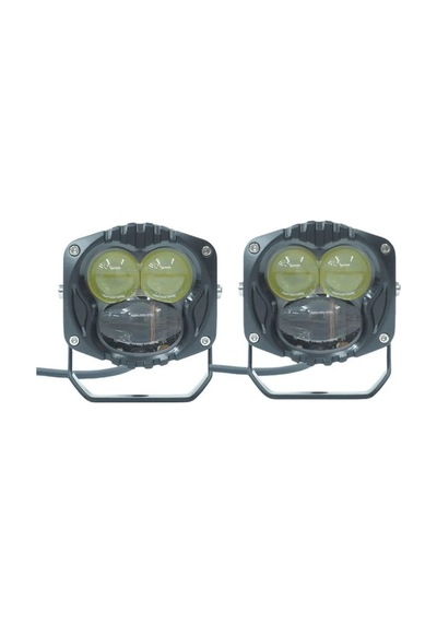 Offroad Sis Lambası Sarı-beyaz Set Siyah Çerçeve 7.3 X 6.8 X 6.8 Cm 12-30v / Lass369