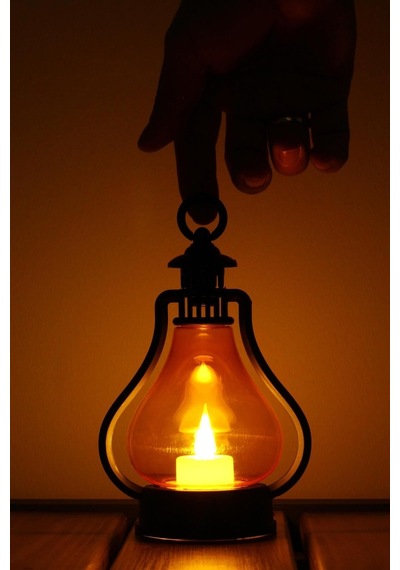Led Mum Vintage Retro Gaz Lambası Tipi Pilli Dumansız Alevli Dekoratif Yapay Mum Işıldak El Lambası