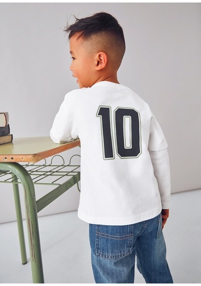 Mayoral Krem Erkek Çocuk Çift Kollu Sweatshirt 4075 Krem