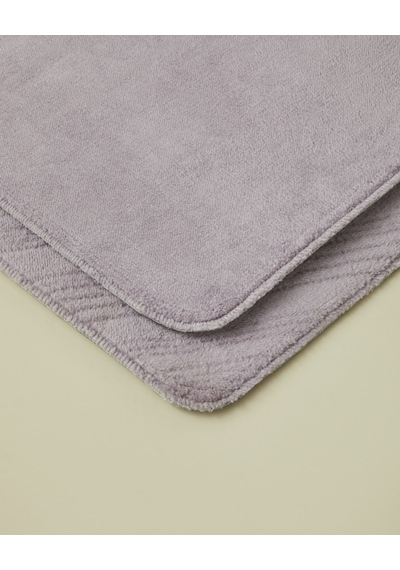 English Home Stripe Line Kaydırmaz Taban Banyo Paspası Seti 60x100 Cm + 50x60 Cm Lila