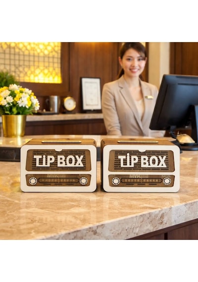 Myk Hediye Ve Sanat Tip Box Bahşiş Kutusu Kumbara 2 Adet Kumbara