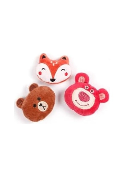 Peluş Vahşi Hayvan Kafası Sevimli Kedi Oyuncağı 7 Cm Açık Bej