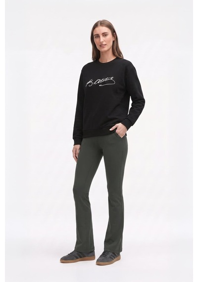 Kadın Atatürk İmzalı Siyah Sweatshirt Siyah
