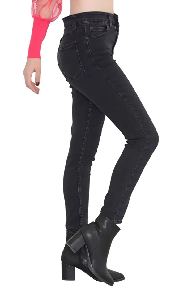 Dar Paça Füme Kot Pantalon Füme