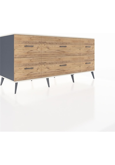 Kronos Konsol 6 Çekmeceli 176x59x83 Antrasit-antrasit/çam Antrasit/çam Kronos Konsol 6 Çekmeceli 176x59x83 Antrasit-antrasit/çam Antrasit/çam