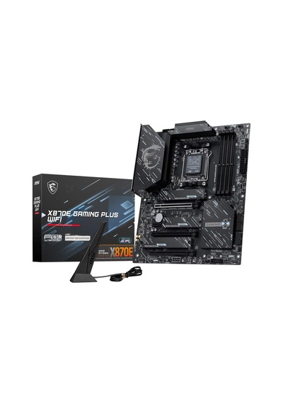 Msı X870e Gamıng Plus Wıfı Am5 Ddr5 8200mhz Oc 3x M.2 Usb 40gbps Hdmı Dp 5g Lan Wıfı 7 Rgb Atx