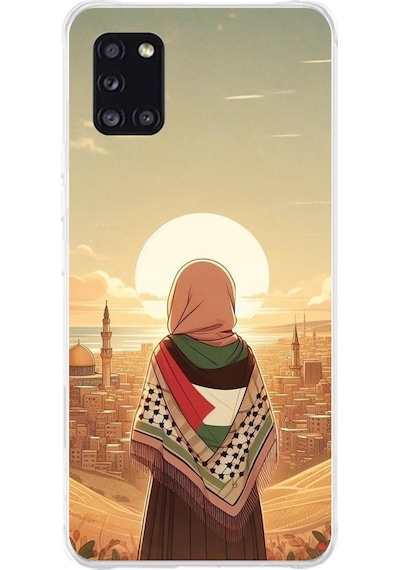 Samsung Galaxy A31 Uyumlu Filistine Özgürlük Kız Baskılı Silikon Kılıf Renkli